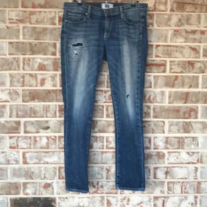 Paige Distressed 5 pocket Denim Skinny Jeans